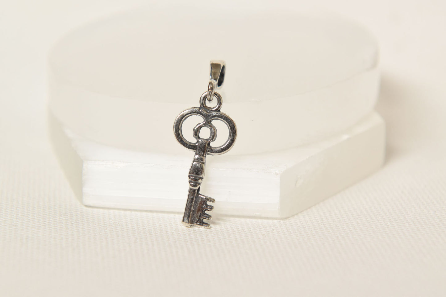silver Tiny key necklace